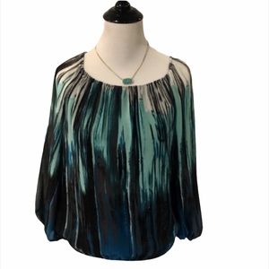 Vince Camuto Blue  brush strokes blouse - Size XS
